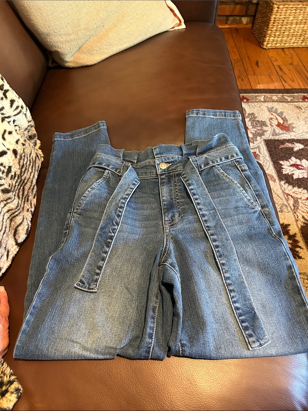 Energie Medium Blue Denim Jeans with Contrast Topstitching